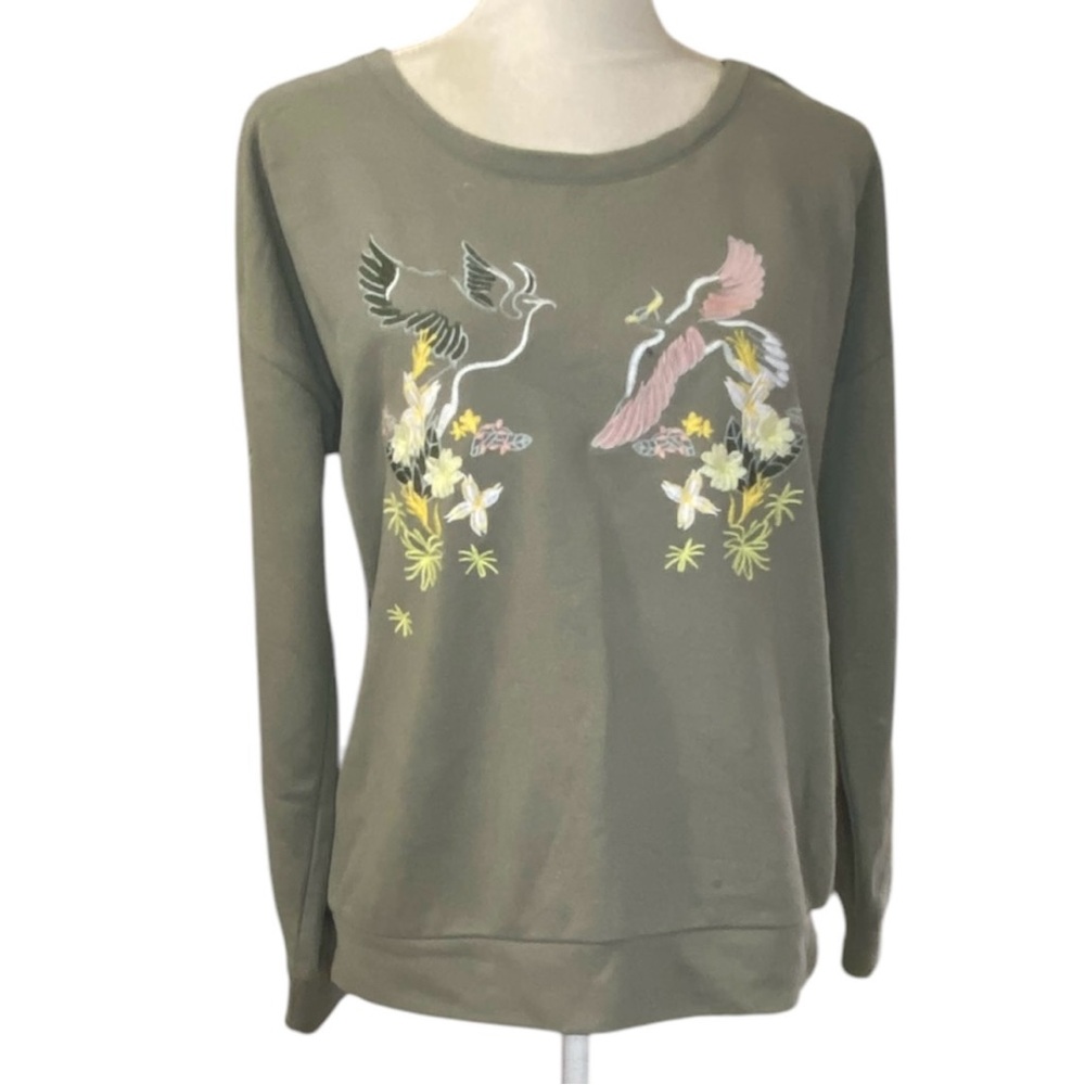 CG Sport Green Embroidered Graphic‎ Crewneck Sweatshirt Sz M